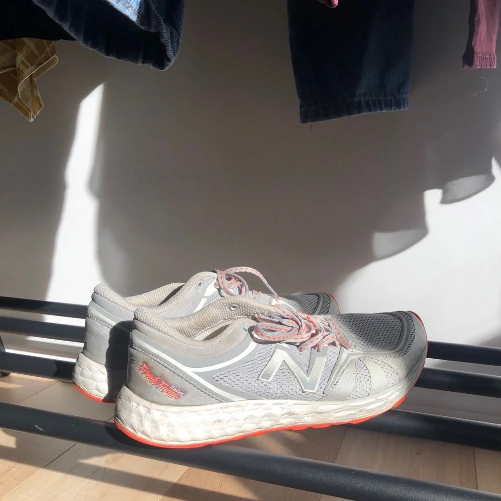 New Balance Women's Gray and Orange Running Sneakers - Picture 5 of 10